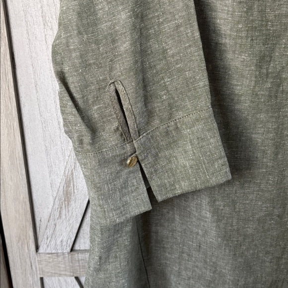 Jones New York Linen Blend Sage Green Tunic Top - Picture 5 of 10